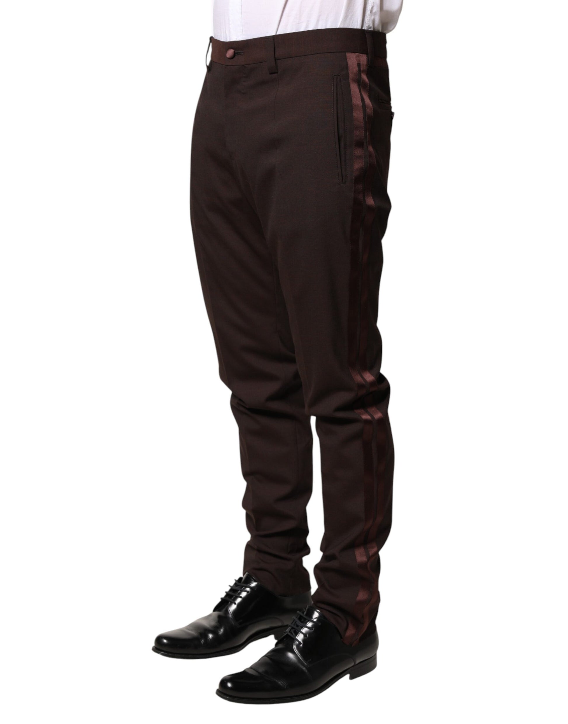 Dolce & Gabbana Brown Polyester Men Dress Trousers Pants Dolce & Gabbana