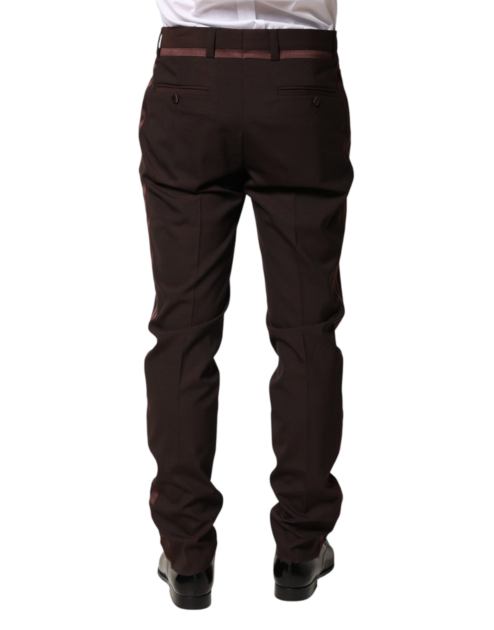 Dolce & Gabbana Brown Polyester Men Dress Trousers Pants Dolce & Gabbana