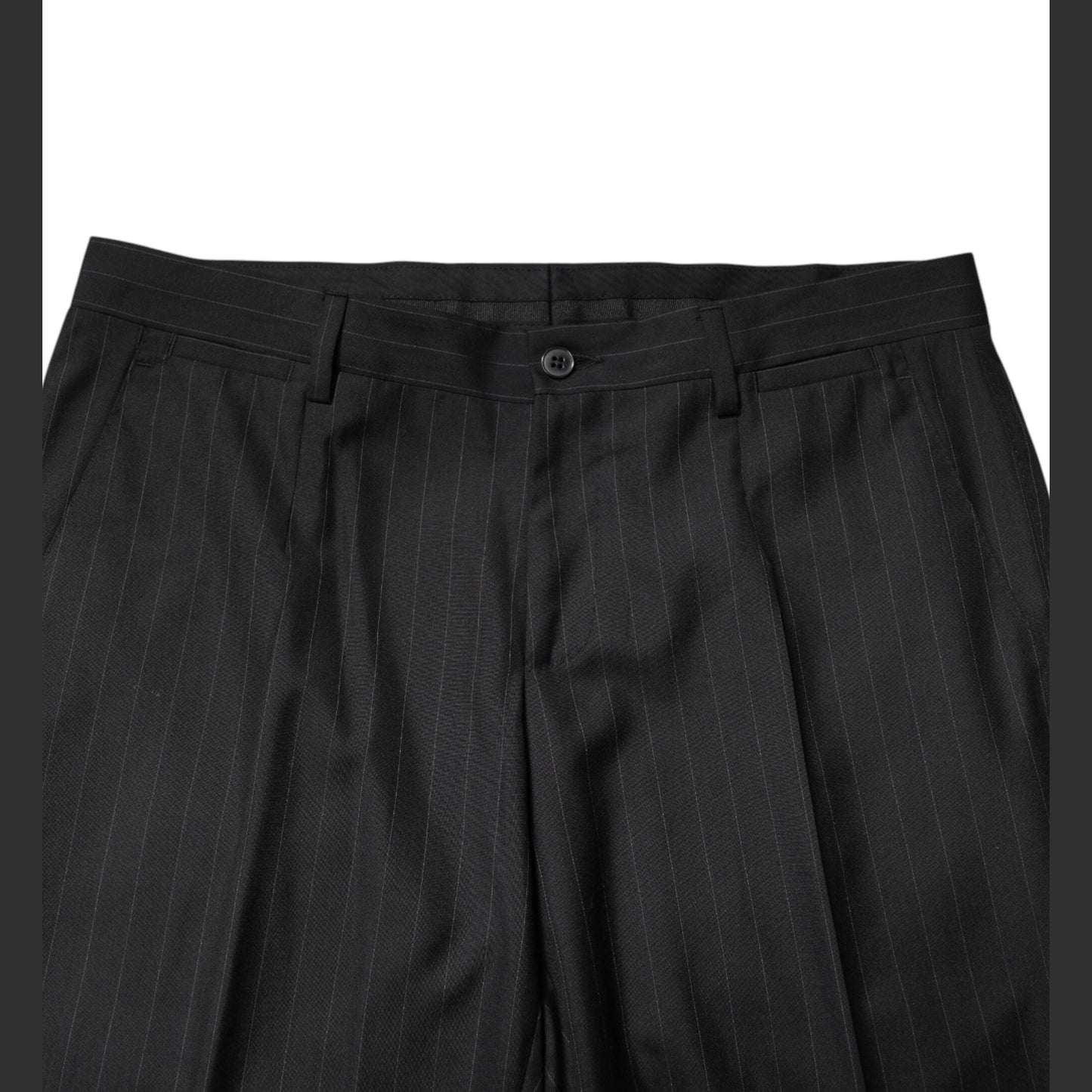 Dolce & Gabbana Black Stripes Wool Men Dress Trousers Pants Dolce & Gabbana