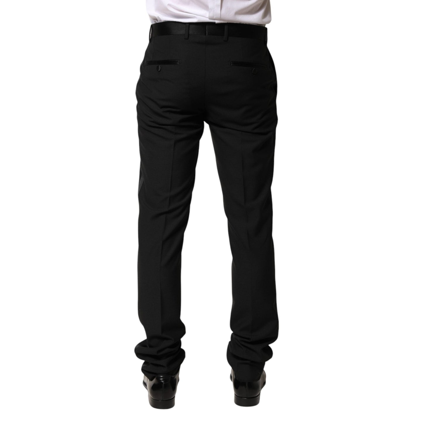 Dolce & Gabbana Black Wool Mid Waist Men Dress Trousers Pants Dolce & Gabbana