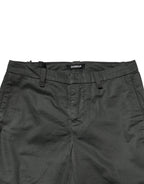 Dondup Dark Gray Cotton Mid Waist Skinny Men Chino Trouser Pants