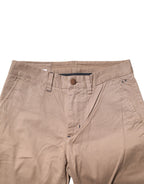 Sun68 Beige Cotton Mid Waist Straight Men Chino Trouser Pants