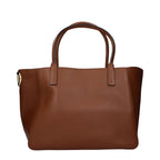 Brown leather handbag by Valentino Garavani with sleek design and elegant detailing.