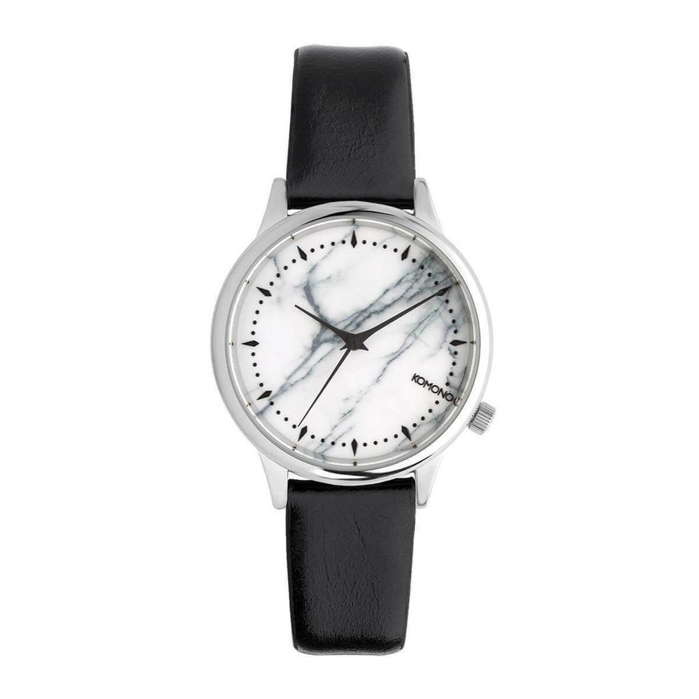 Komono Black Leather Dress Watch Komono