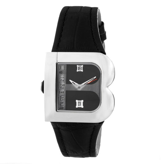 Laura Biagiotti Black Leather Dress Watch Laura Biagiotti