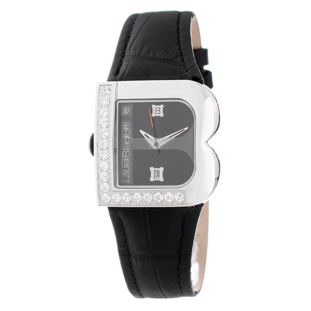 Laura Biagiotti Black Leather Dress Watch Laura Biagiotti