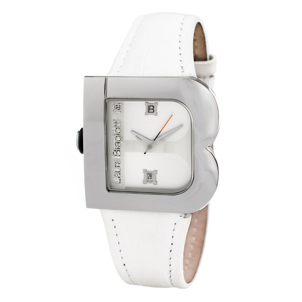 Laura Biagiotti White Leather Dress Watch Laura Biagiotti