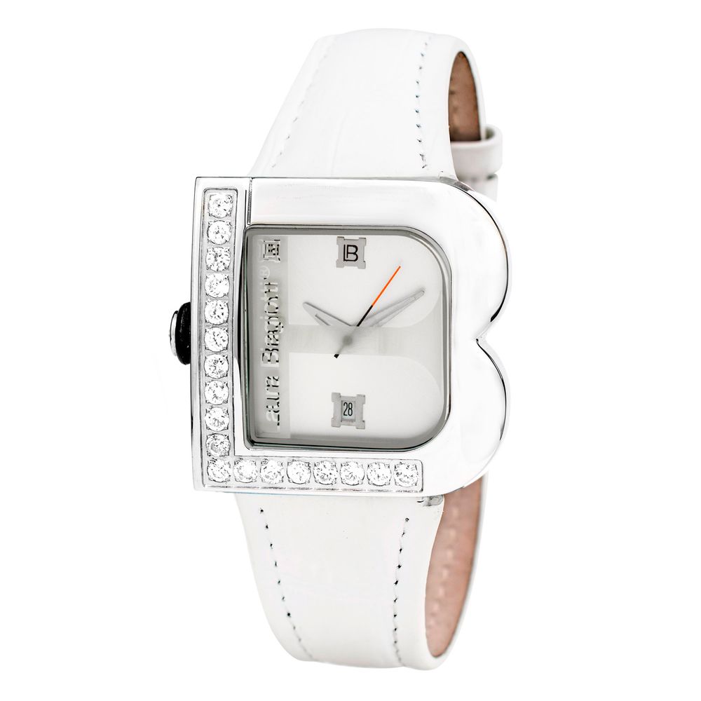 Laura Biagiotti White Leather Dress Watch Laura Biagiotti