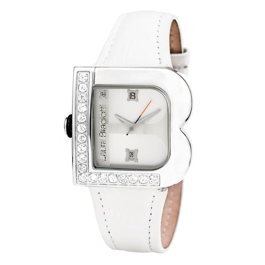 Laura Biagiotti White Leather Dress Watch Laura Biagiotti