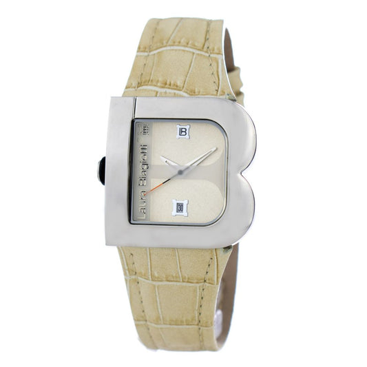 Laura Biagiotti Beige Leather Dress Watch Laura Biagiotti