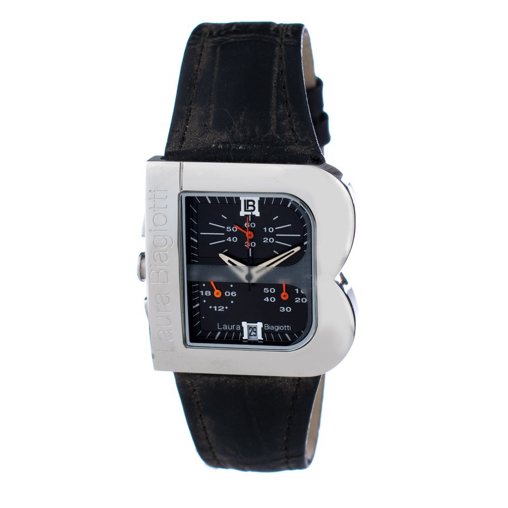 Laura Biagiotti Black Leather Dress Watch Laura Biagiotti