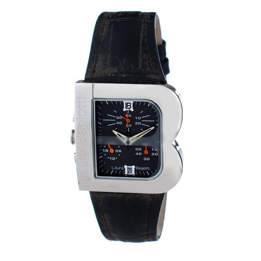 Laura Biagiotti Black Leather Dress Watch Laura Biagiotti