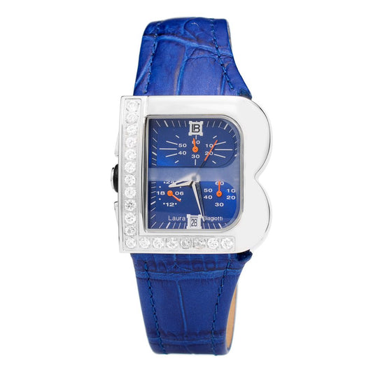 Laura Biagiotti Blue Leather Bracelet Watch Laura Biagiotti