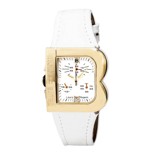 Laura Biagiotti White Leather Dress Watch Laura Biagiotti