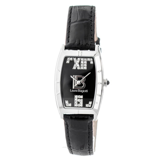 Laura Biagiotti Black Leather Dress Watch Laura Biagiotti