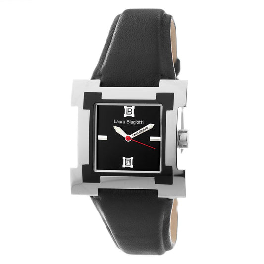 Laura Biagiotti Black Leather Dress Watch Laura Biagiotti