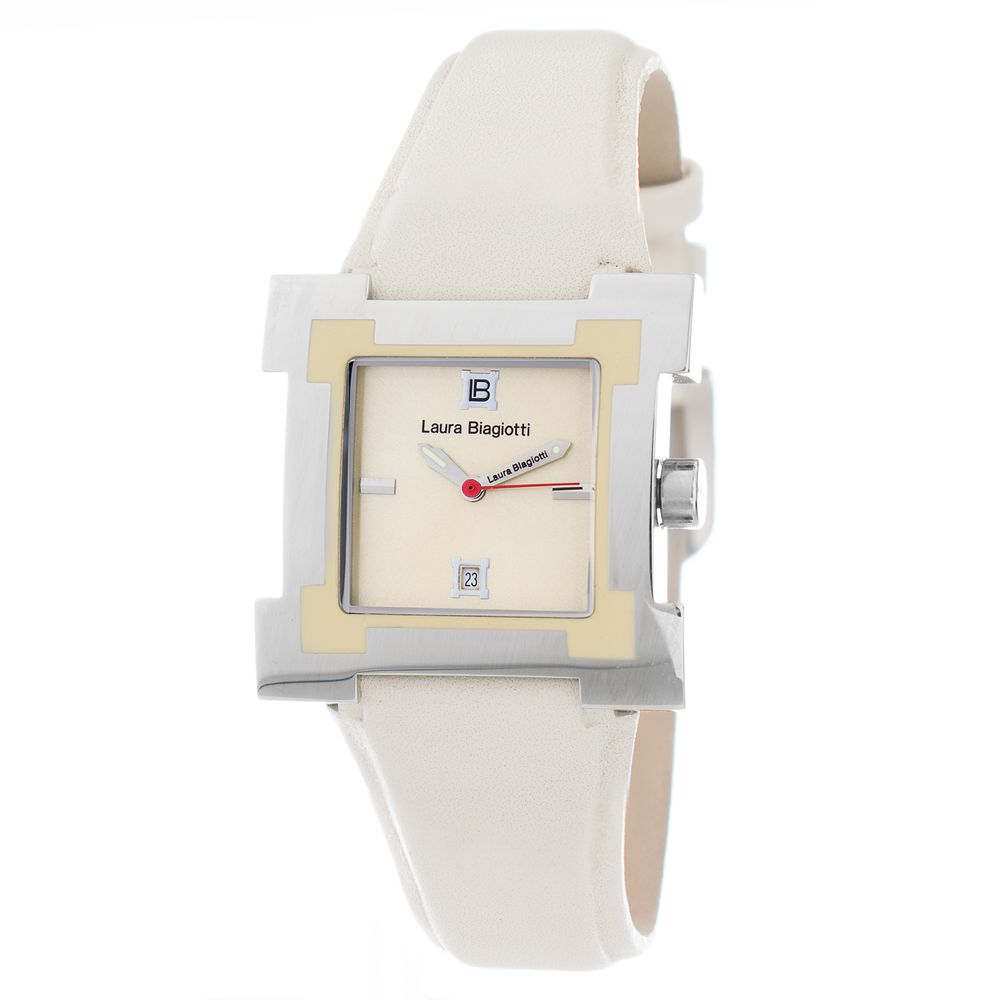 Laura Biagiotti Beige Leather Dress Watch Laura Biagiotti