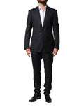 Dolce & Gabbana Dark Blue Wool Single Breasted Men 2 Piece Suit