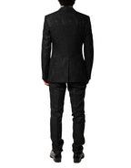 Dolce & Gabbana Black Brocade Single Breasted 2 Piece Suit