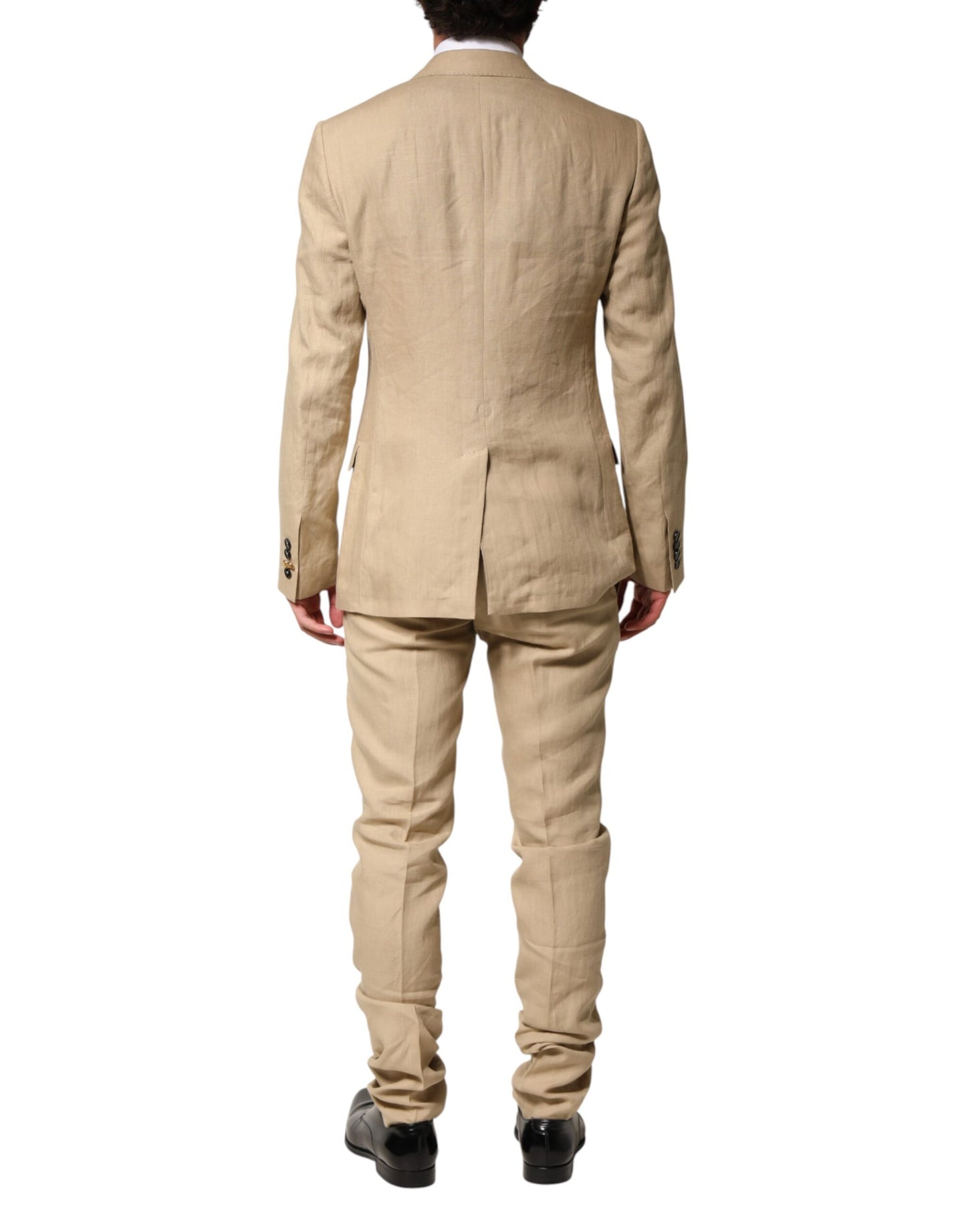 Dolce & Gabbana Beige Linen Single Breasted 2 Piece Suit Dolce & Gabbana