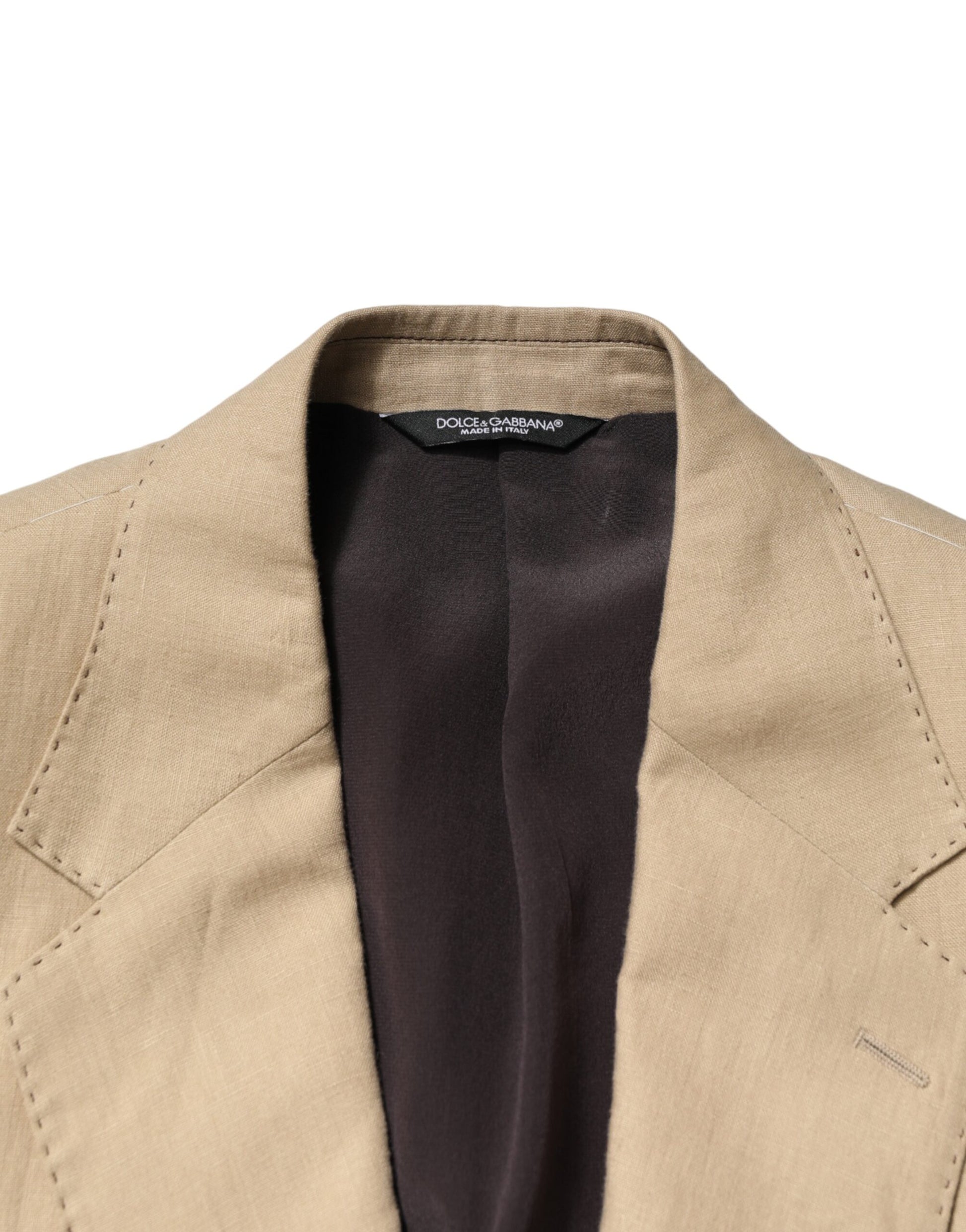 Dolce & Gabbana Beige Linen Single Breasted 2 Piece Suit Dolce & Gabbana