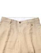 Dolce & Gabbana Beige Linen Single Breasted 2 Piece Suit Dolce & Gabbana