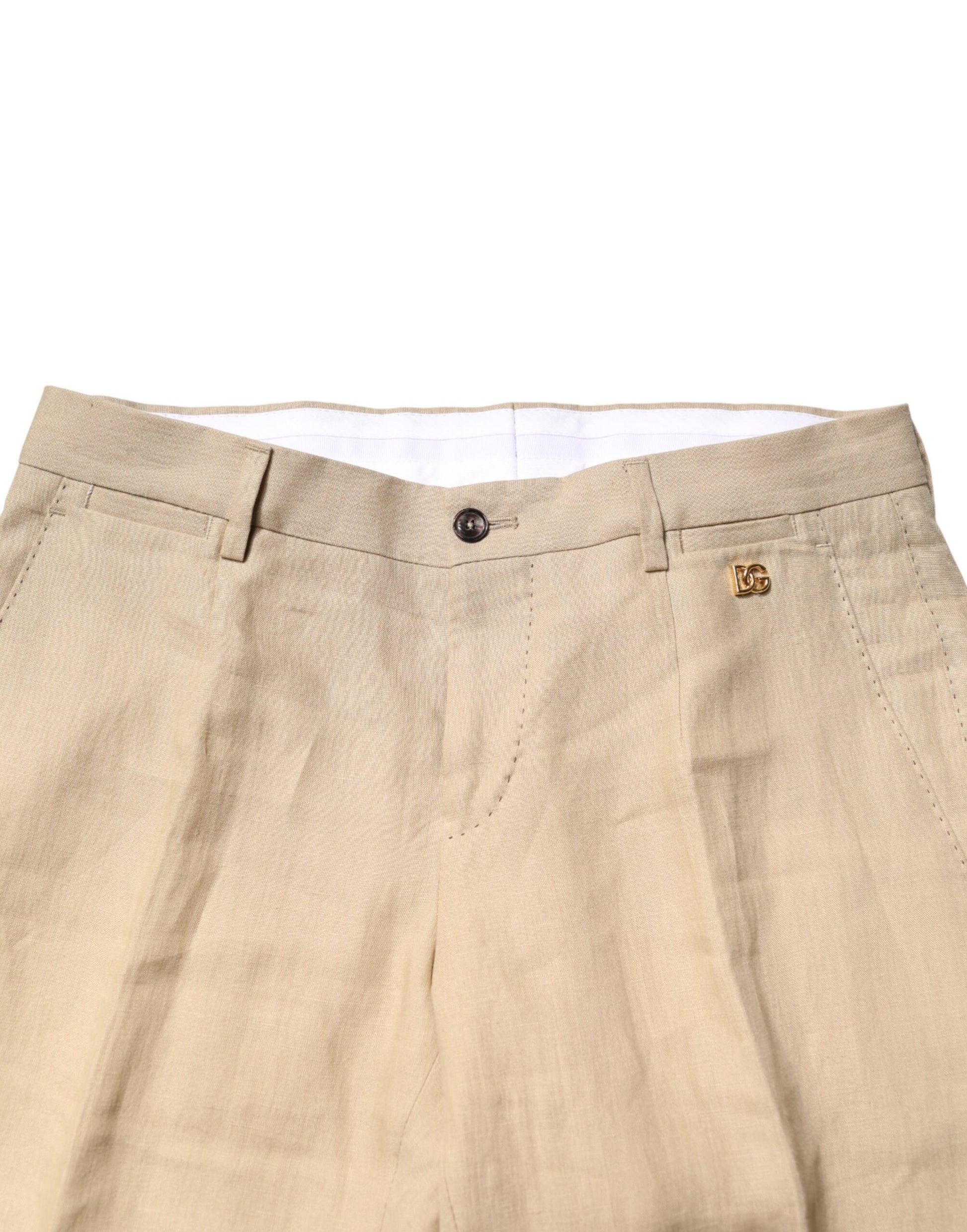 Dolce & Gabbana Beige Linen Single Breasted 2 Piece Suit Dolce & Gabbana