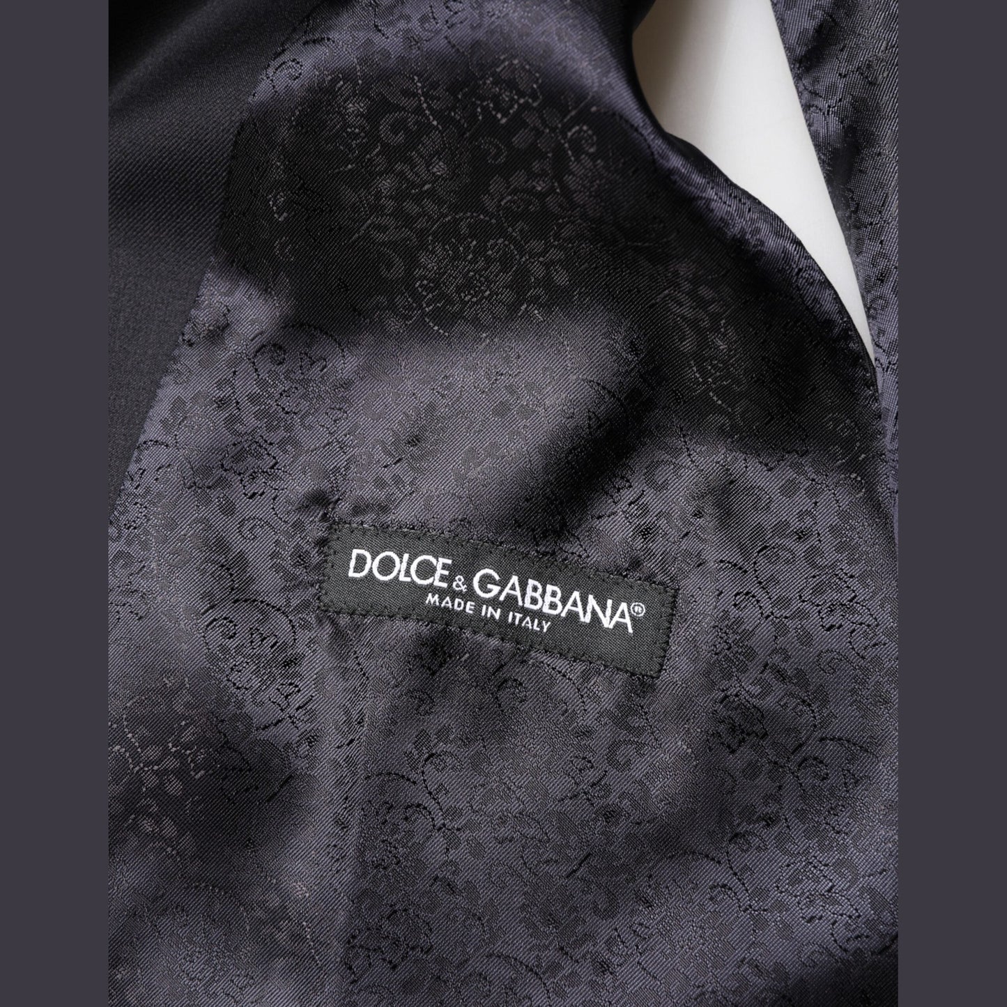 Dolce & Gabbana Black Wool Single Breasted 3 Piece Men Suit