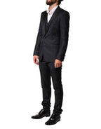Dolce & Gabbana Blue Wool Single Breasted 3 Piece Men Suit - Eljoys Fashion 