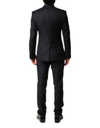 Dolce & Gabbana Blue Wool Single Breasted 3 Piece Men Suit - Eljoys Fashion 