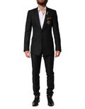 Dolce & Gabbana Black Embellished Single Breasted 2 Pc Suit - Eljoys Fashion 