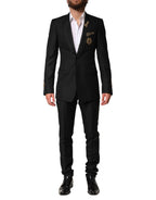 Dolce & Gabbana Black Embellished Single Breasted 2 Pc Suit - Eljoys Fashion 