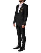 Dolce & Gabbana Black Embellished Single Breasted 2 Pc Suit - Eljoys Fashion 