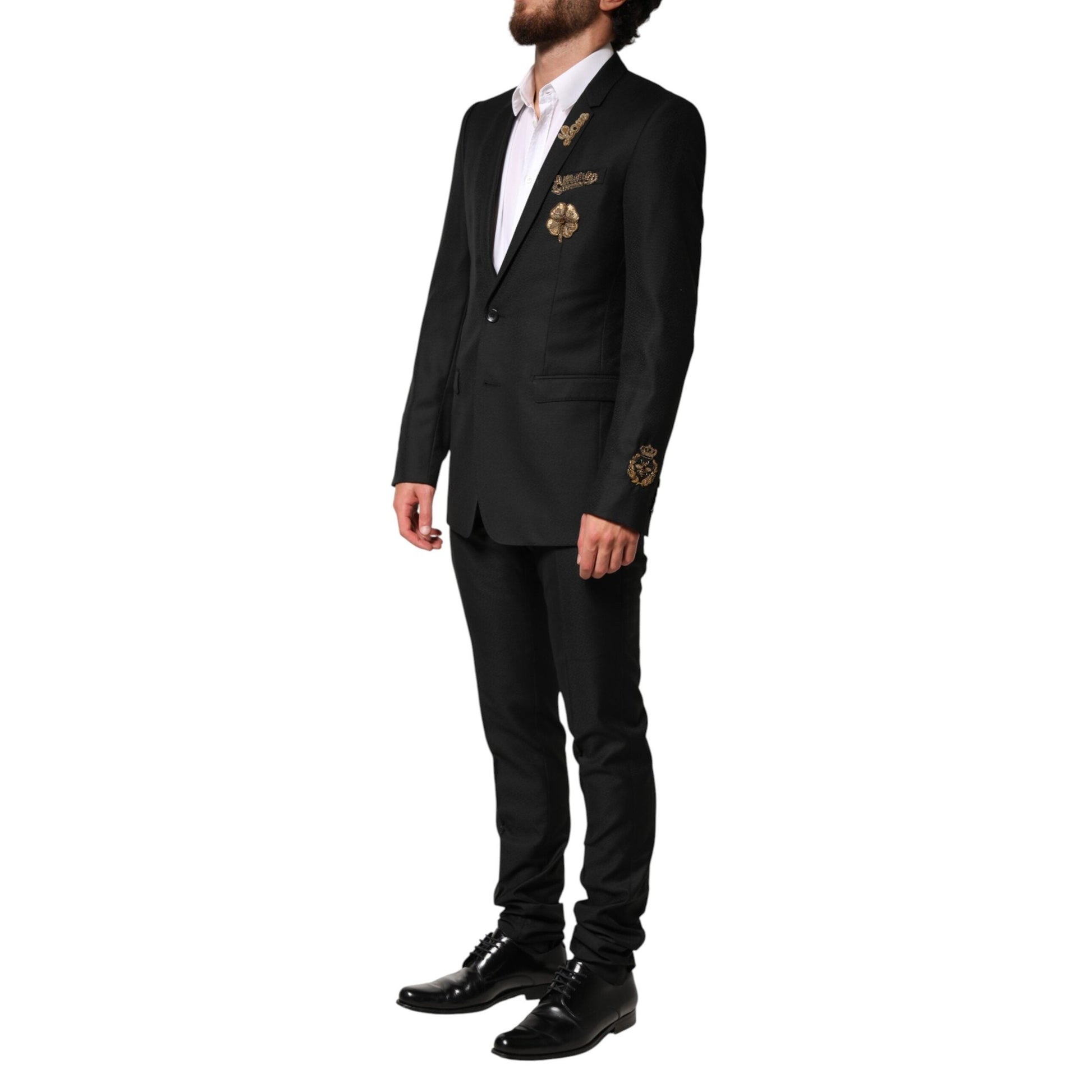 Dolce & Gabbana Black Embellished Single Breasted 2 Pc Suit Dolce & Gabbana