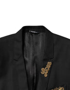 Dolce & Gabbana Black Embellished Single Breasted 2 Pc Suit - Eljoys Fashion 