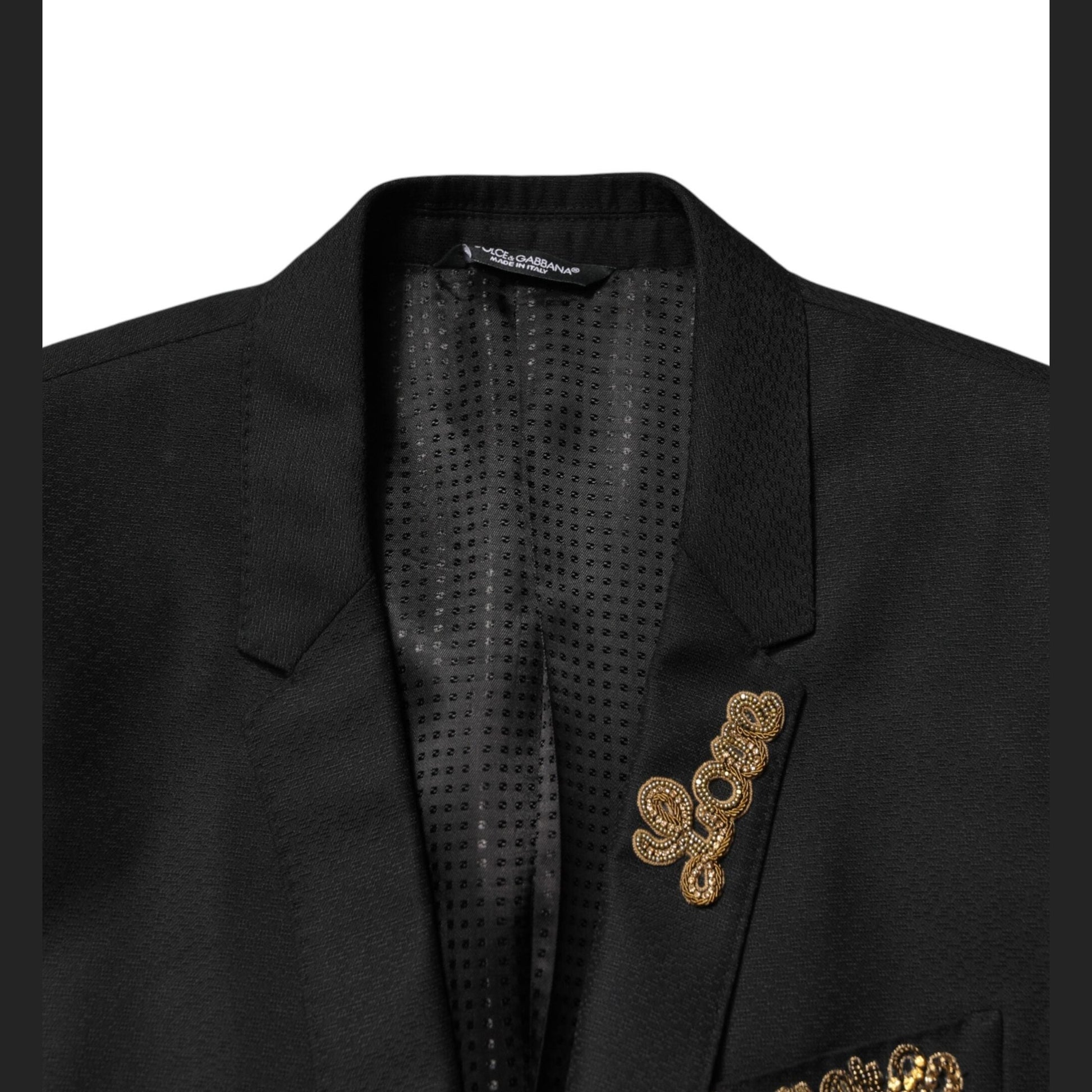 Dolce & Gabbana Black Embellished Single Breasted 2 Pc Suit Dolce & Gabbana
