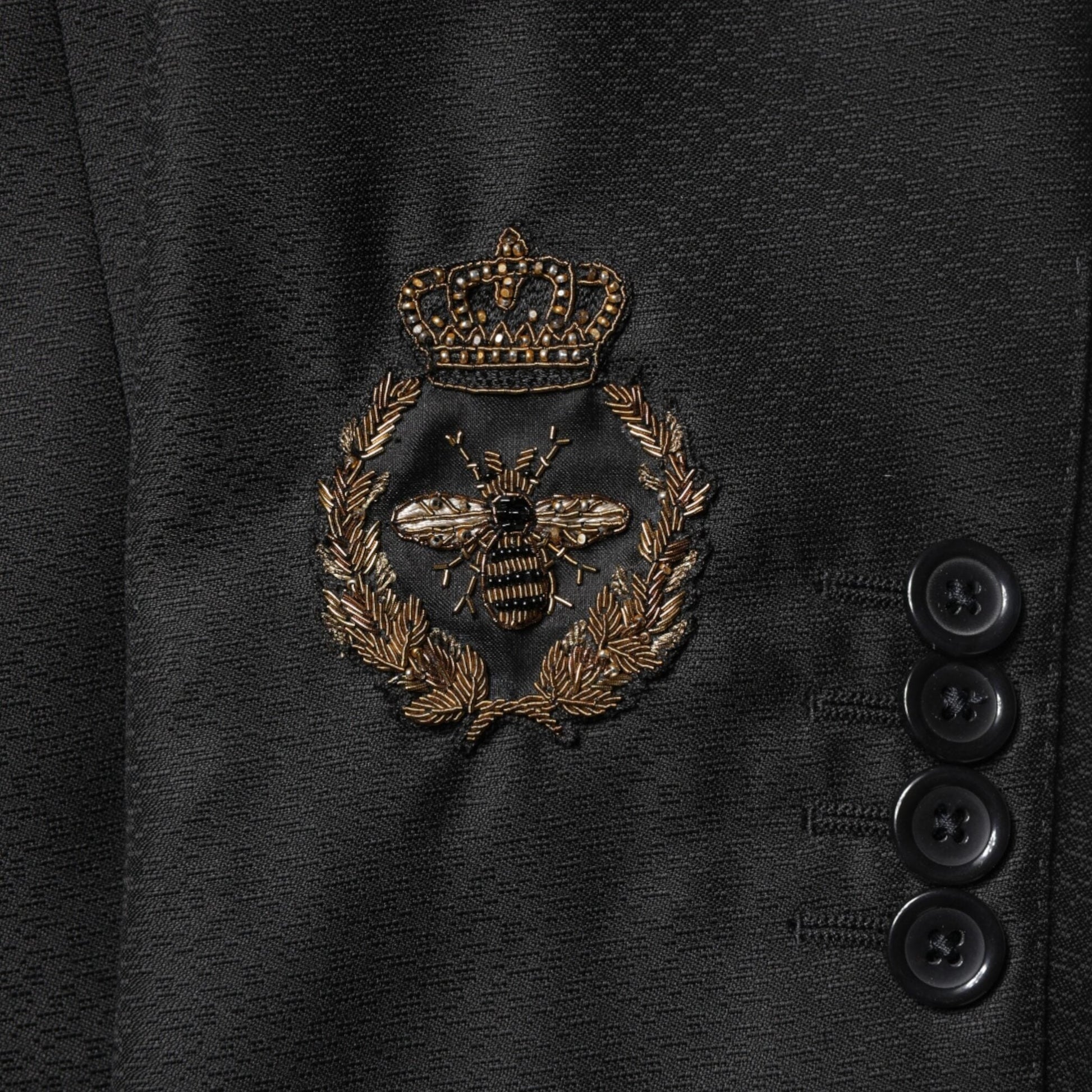 Dolce & Gabbana Black Embellished Single Breasted 2 Pc Suit Dolce & Gabbana