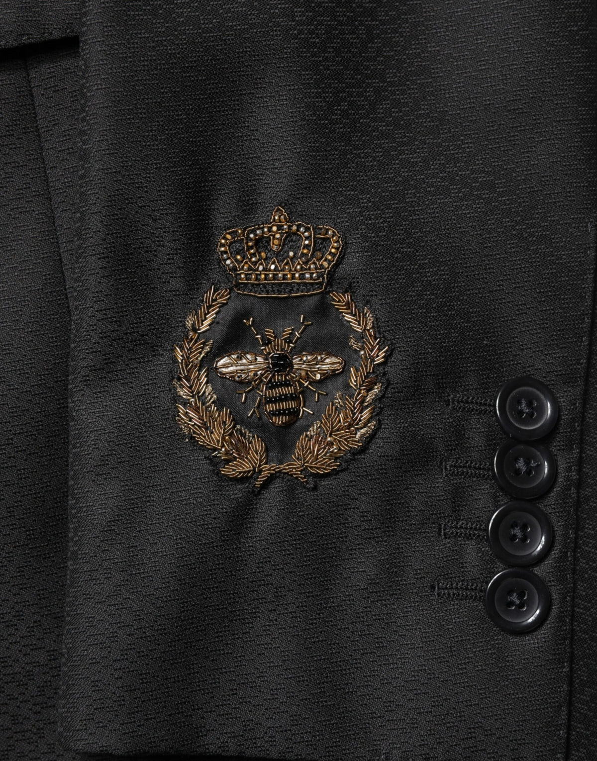 Dolce & Gabbana Black Embellished Single Breasted 2 Pc Suit - Eljoys Fashion 