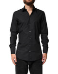 Dolce & Gabbana Black GOLD Cotton Men Dress Formal Shirt - Eljoys Fashion 