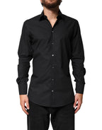 Dolce & Gabbana Black GOLD Cotton Men Dress Formal Shirt - Eljoys Fashion 
