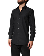 Dolce & Gabbana Black GOLD Cotton Men Dress Formal Shirt - Eljoys Fashion 