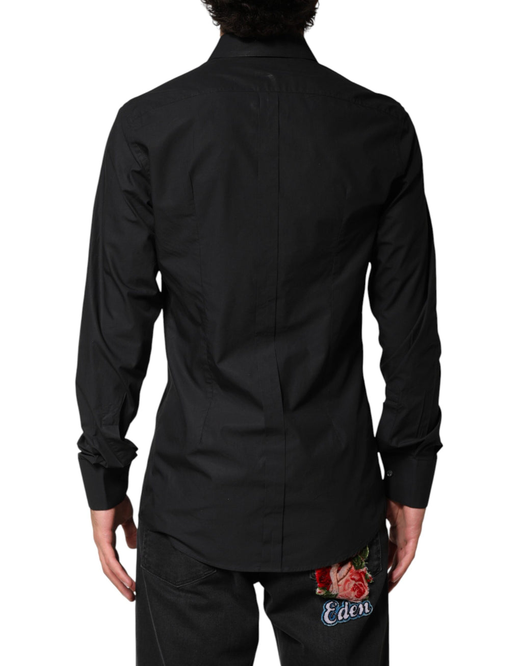 Dolce & Gabbana Black GOLD Cotton Men Dress Formal Shirt - Eljoys Fashion 