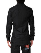 Dolce & Gabbana Black GOLD Cotton Men Dress Formal Shirt - Eljoys Fashion 