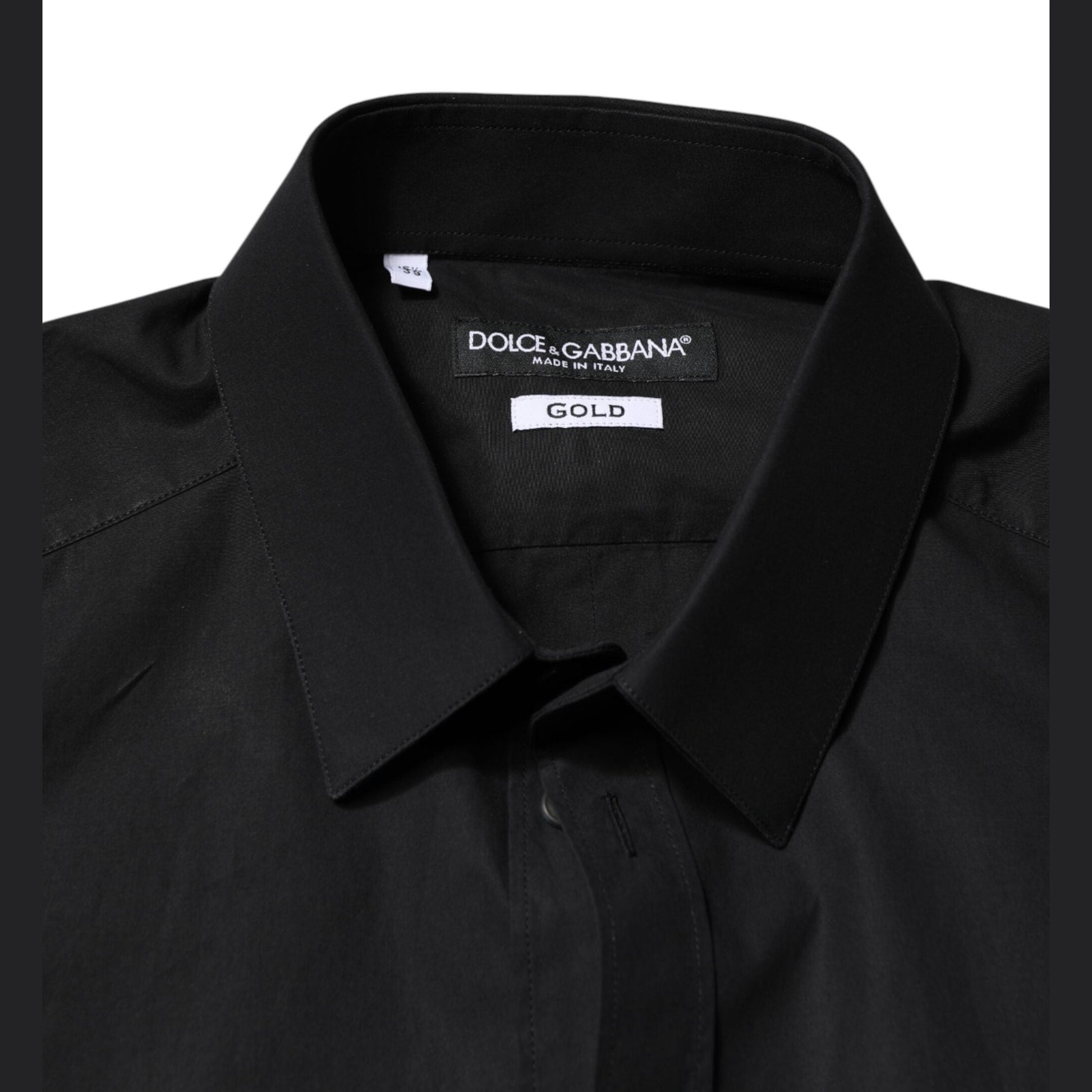 Dolce & Gabbana Black GOLD Cotton Men Dress Formal Shirt