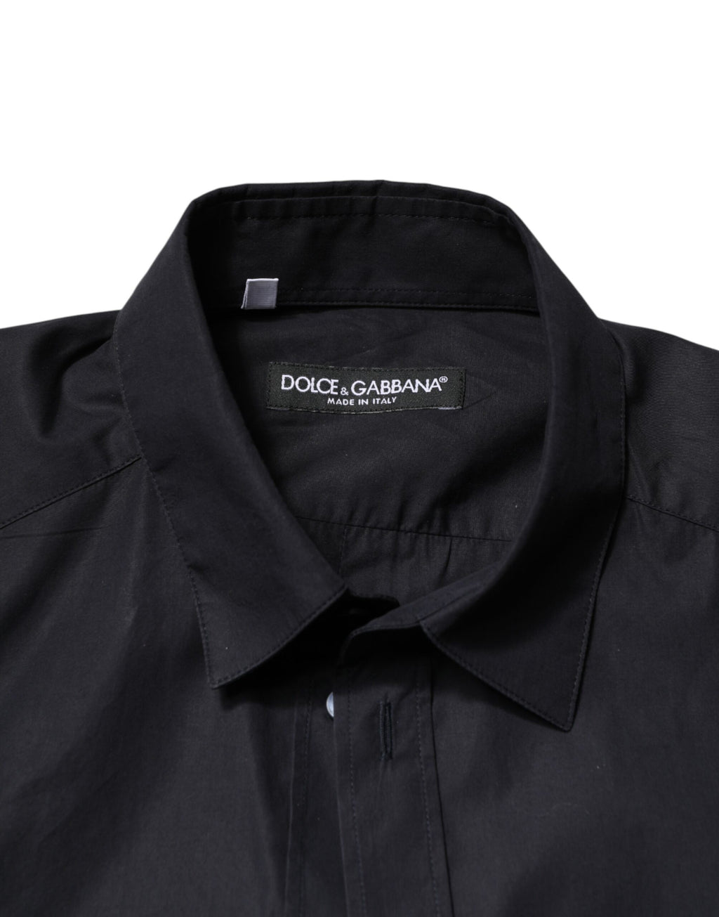 Dolce & Gabbana Black Cotton Long Sleeves Dress Formal Shirt - Eljoys Fashion 