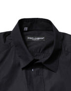 Dolce & Gabbana Black Cotton Long Sleeves Dress Formal Shirt - Eljoys Fashion 