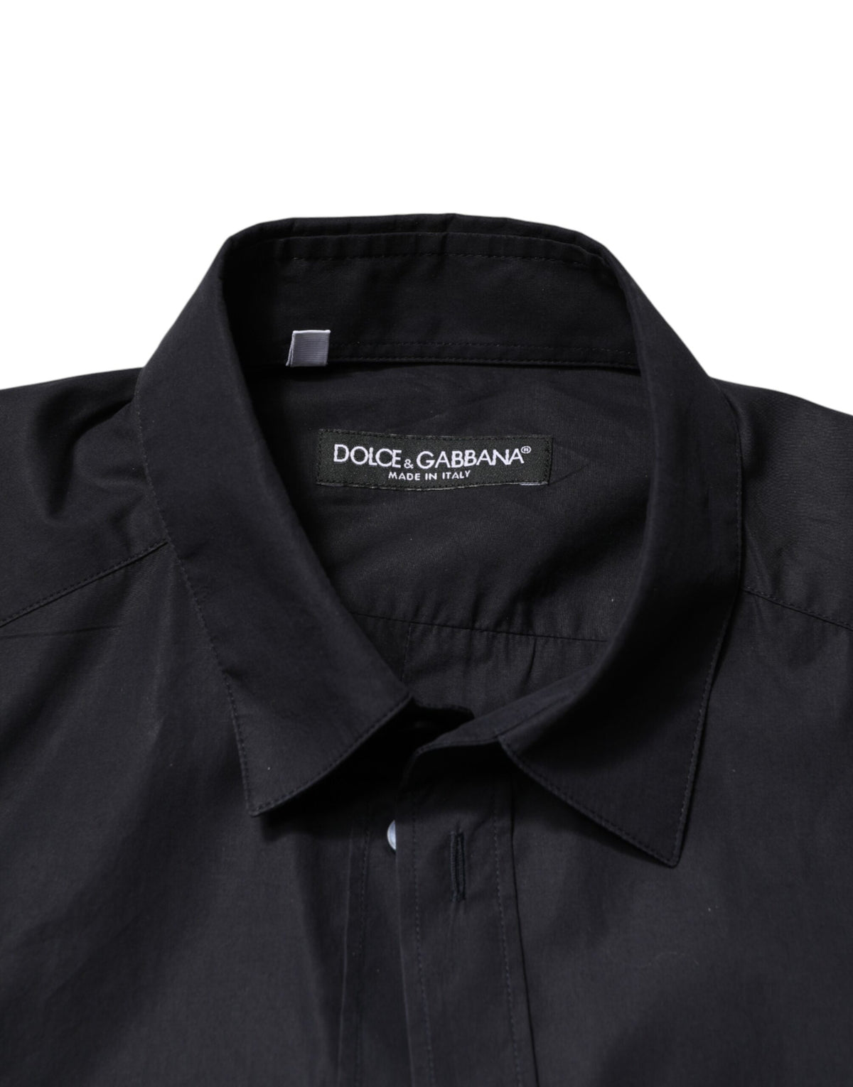 Dolce & Gabbana Black Cotton Long Sleeves Dress Formal Shirt - Eljoys Fashion 