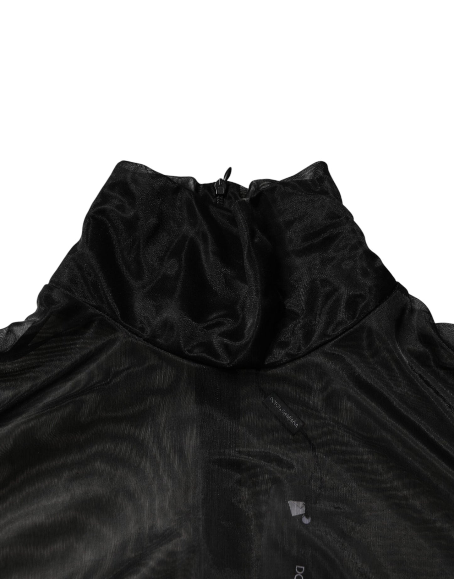 Dolce & Gabbana Black Sheer Long Sleeves Turtleneck Top Dolce & Gabbana
