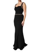 Dolce & Gabbana Black Embellished Sheath MermaidGown Dress - Eljoys Fashion 