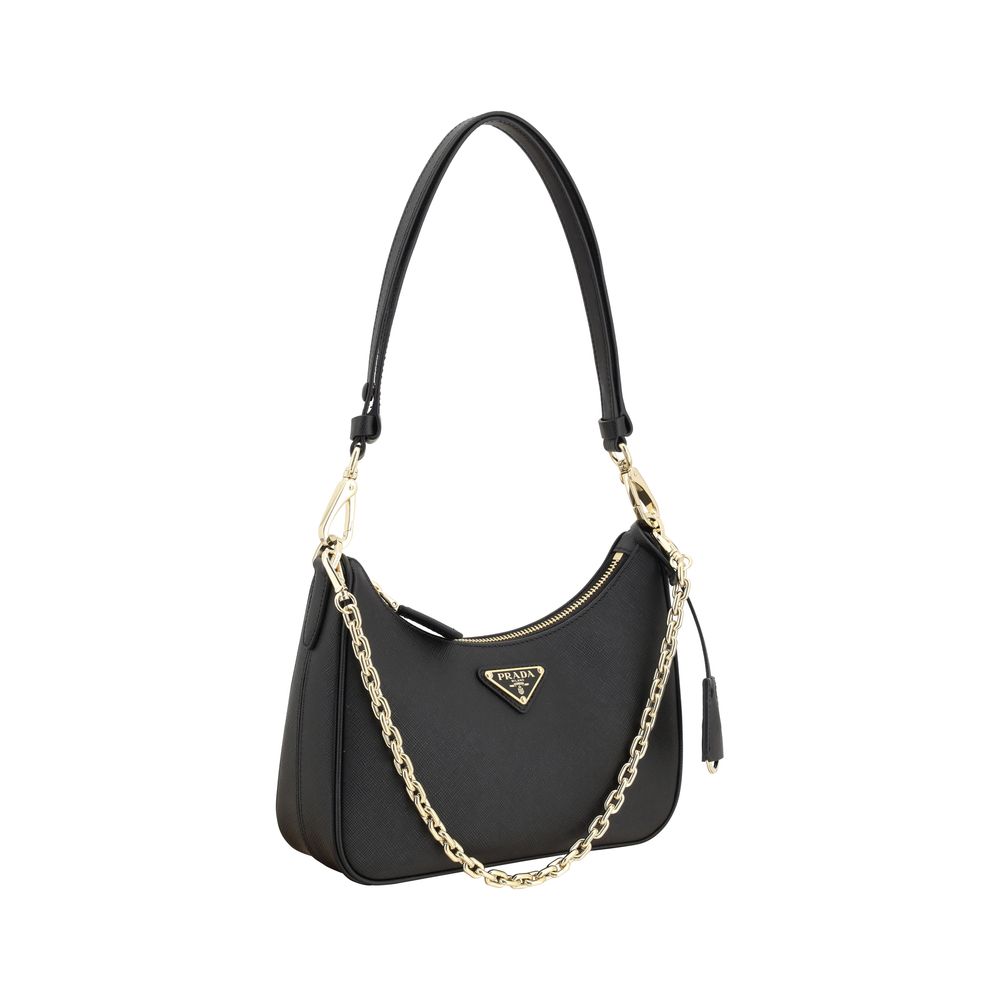 Prada Black Calf Leather Bos Taurus Shoulder Bag Prada
